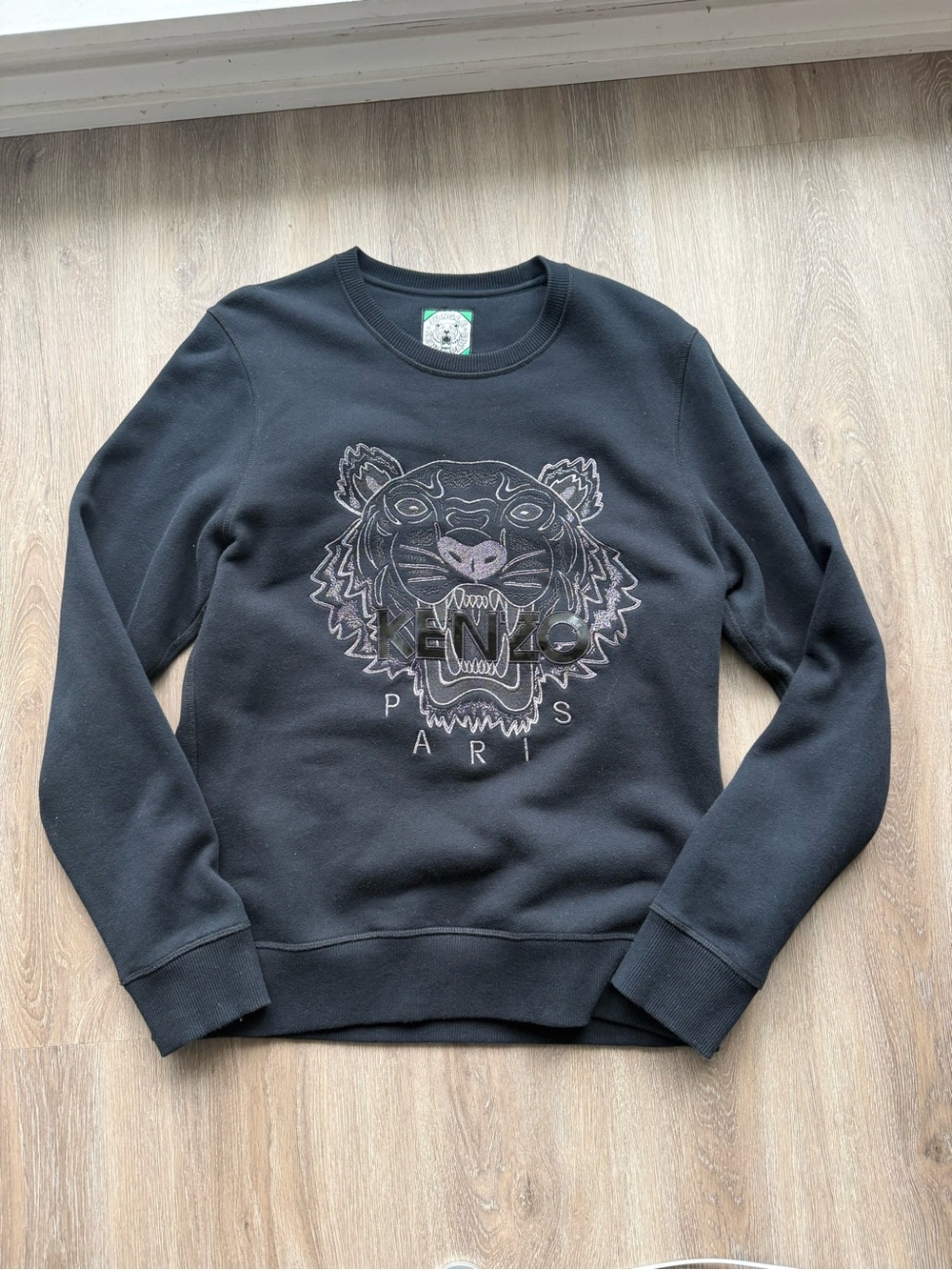 Kenzo Black Embroidered Tiger Crewneck Sweatshirt